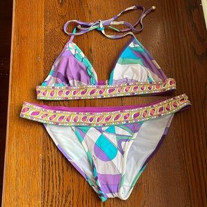 Emilio Pucci Purple and Teal Bikini